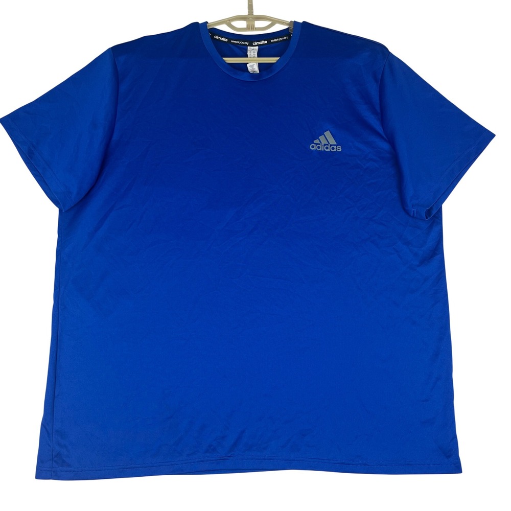 Adidas T-Shirt Mens 2XL Blue Climalite Performance Short Sleeve Athletic Tee